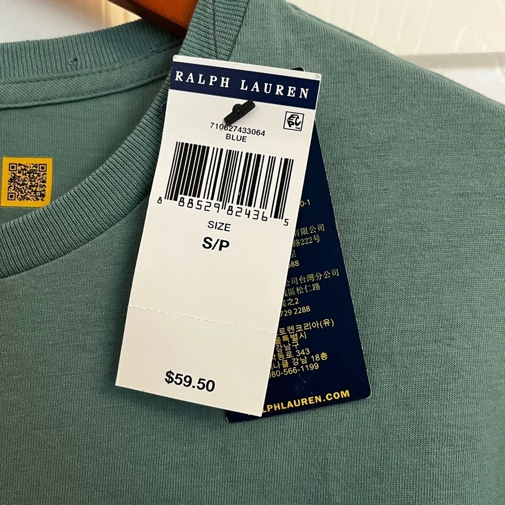 NWT Polo Ralph Lauren Green Long Sleeve T-shirt size small